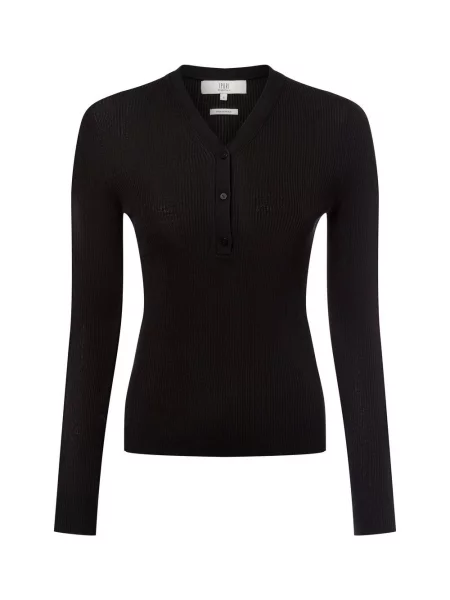 Ipuri Essentials Sweter z dzianiny Kobiety Lyocell jednolity S czarny