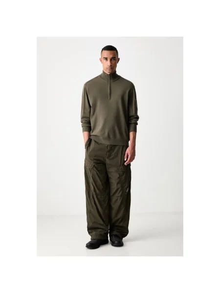 Lniany sweter z golfem C.p. Company zielony