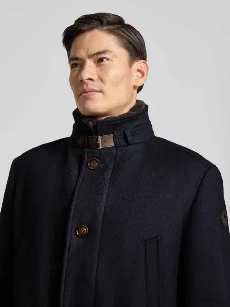 Płaszcz wełniany w kroju regular fit z mieszanki wełny z wyjmowaną pikowaną wkładką Joop! Collection granatowy
