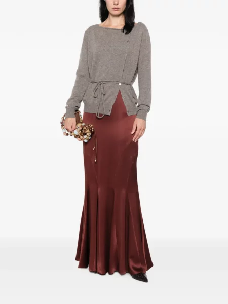 Fusta maxi Max Mara din satin roșu