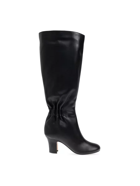 Botki Ferragamo skórzane czarne