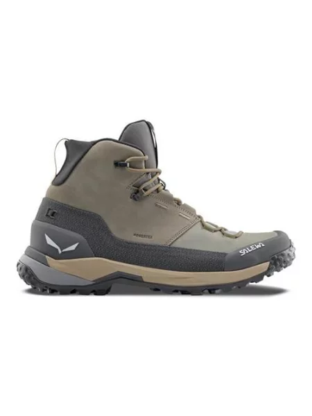Buty trekkingowe Salewa Puez Leather Mid Powertex beżowe