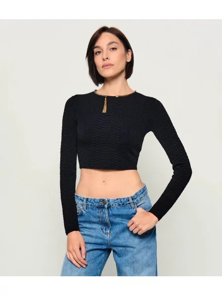 Elisabetta Franchi Bluză | Cropped Fit negru