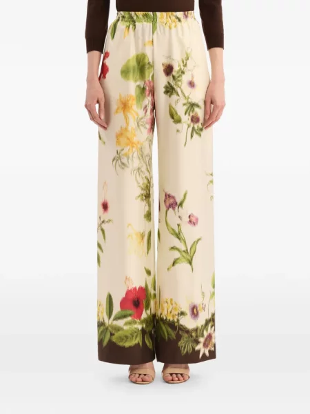 Pantaloni Oscar De La Renta cu model floral