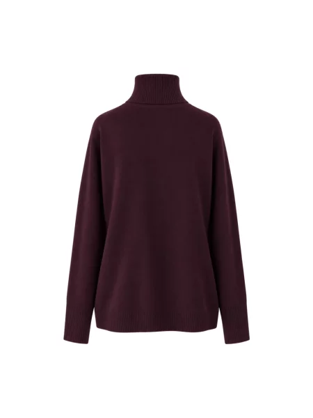 Sweter z golfem Solotre z kaszmiru do golfa fioletowy