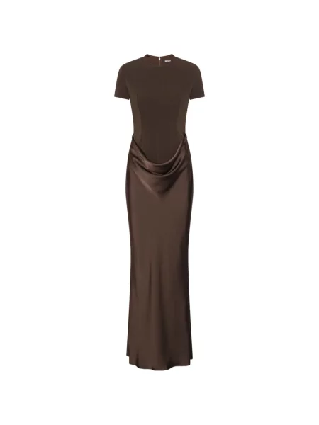Rochie maxi Rotate Birger Christensen drapată maro