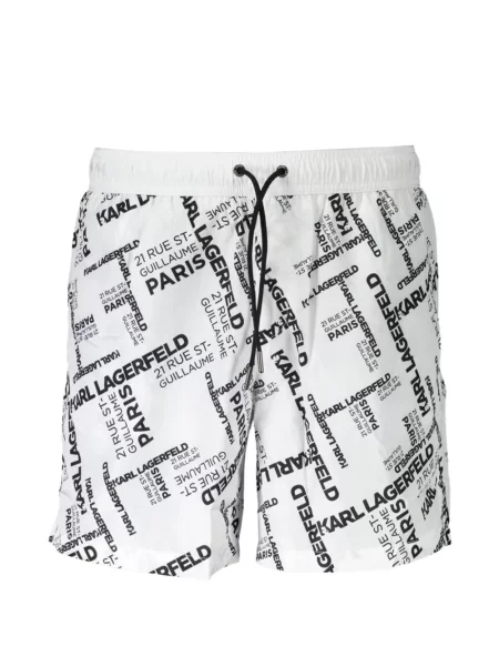 Slip de baie Karl Lagerfeld cu imagine cu cordon alb