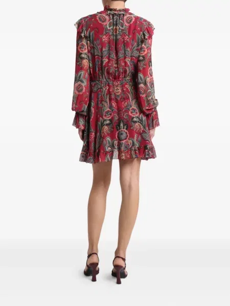 Rochie mini Etro cu model floral cu imagine de costum roșu