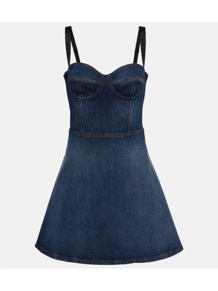 Sukienka jeansowa Dolce&gabbana z gorsetem niebieska