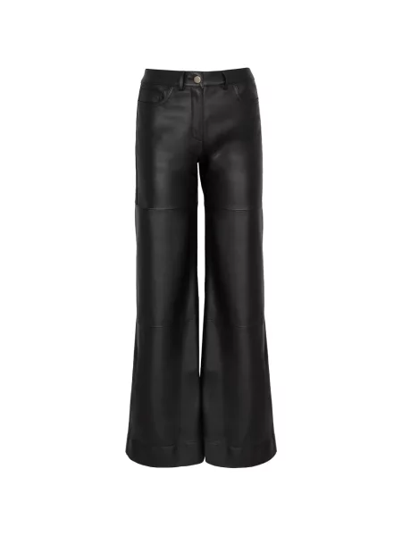Pantaloni Raquel Diniz din piele negru