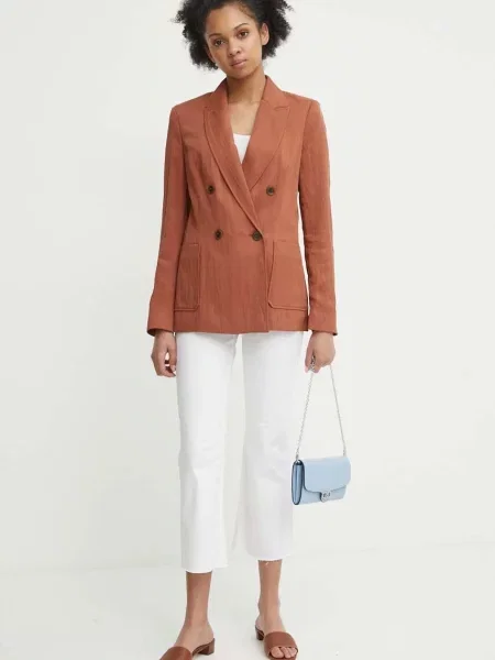 Піджак United Colors of Benetton двобортний однотонна коричневий