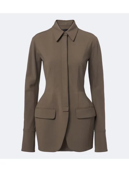 Geacă Mugler de lână maro