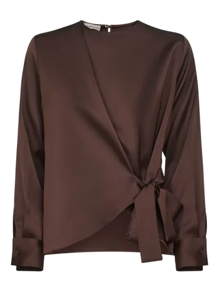 Bluzka Blanca Vita asymetryczna brązowa