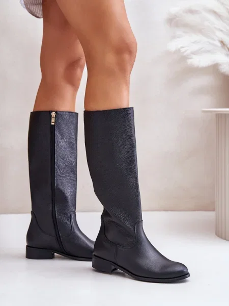 Kožne čizme Zazoo crna