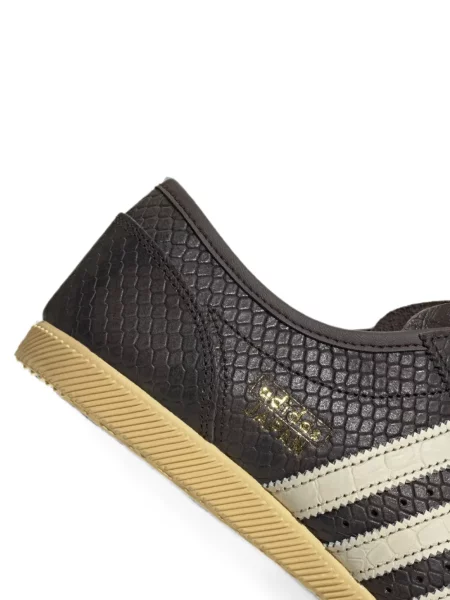 Pantaloni Adidas alergare cu model piele de șarpe cu broderie maro