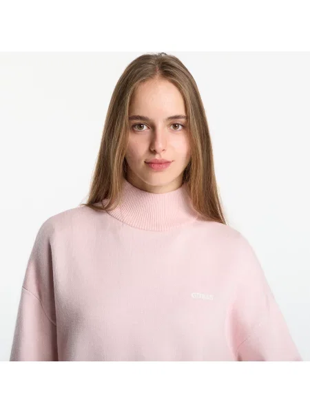 Пуловер GUESS Fiona Ls Crewneck Mountain Jacquard Low Key Pink M розово