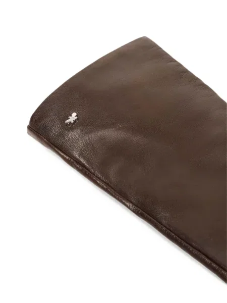 Bőr kesztyű Weekend Max Mara autogrammal barna