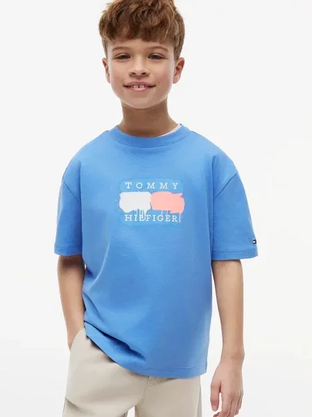 Tommy Hilfiger majica za djecu od pamuka plava