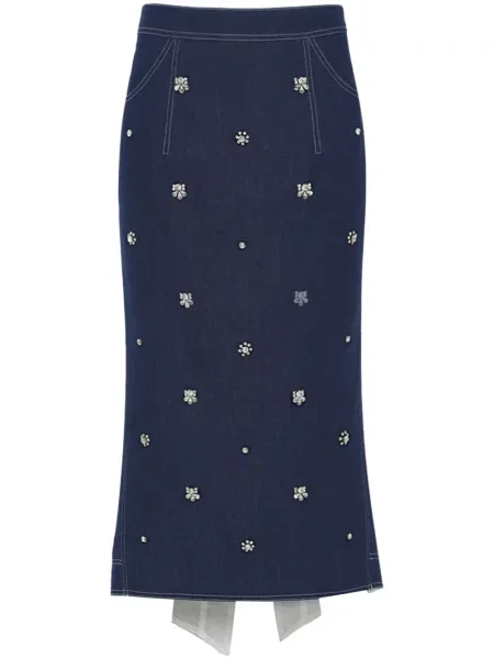 Spódnica midi Huishan Zhang do kolan niebieska