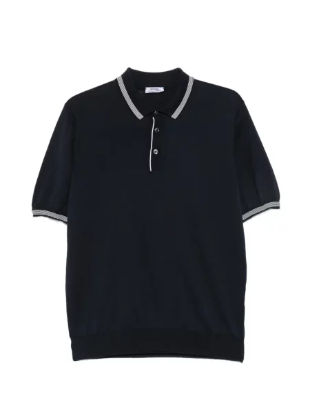 Scurt tricou polo Cesare Attolini cu dungi albastru