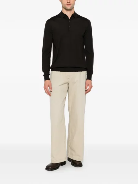 Lung tricou polo éphémère maro
