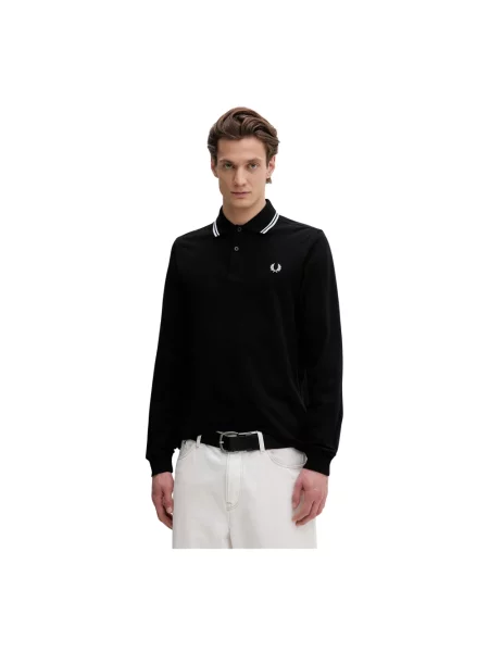 T-shirt FRED PERRY Long Sleeve Twin Tipped Shirt Black L czarna