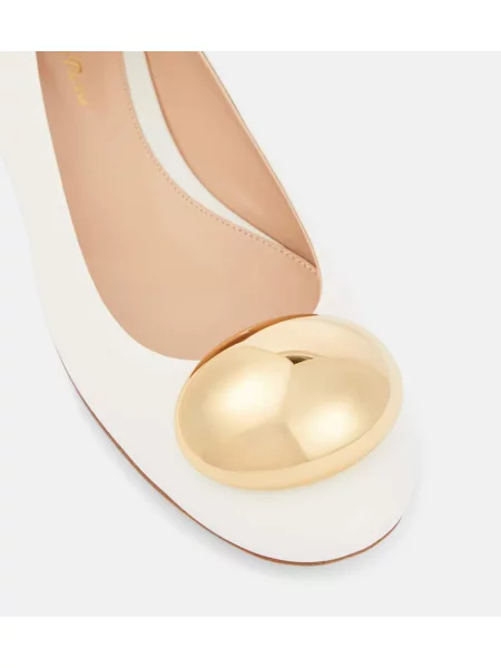 Balerini Gianvito Rossi din piele alb