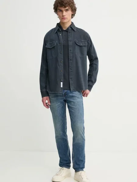 Классическая ошейниковый рубашка Rag & Bone синяя