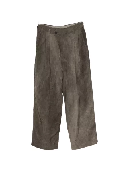 Плисирани на тънки райета панталон Ziggy Chen кафяво