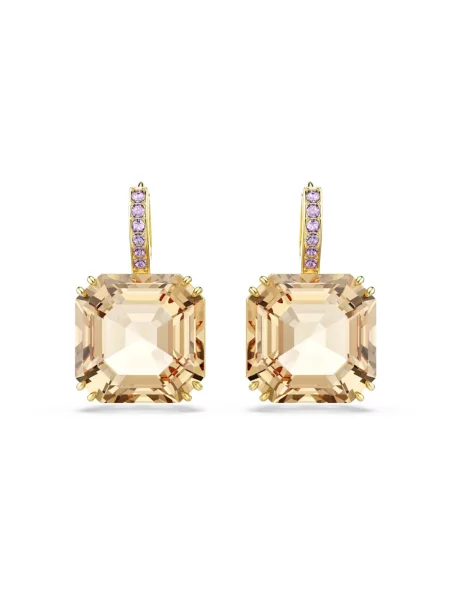Lniane kolczyki Swarovski biznesowe żółte
