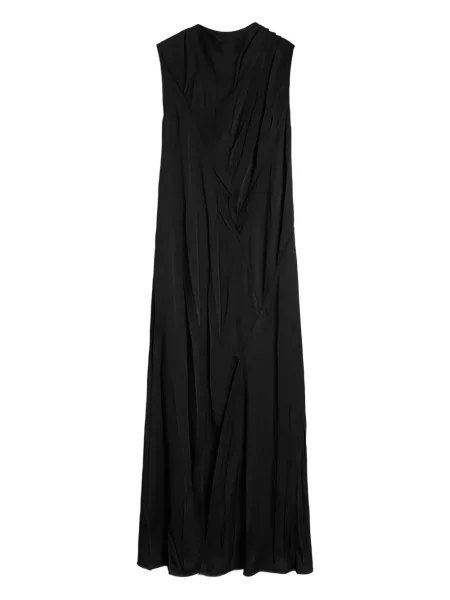 Rochie maxi Jil Sander din satin de costum negru