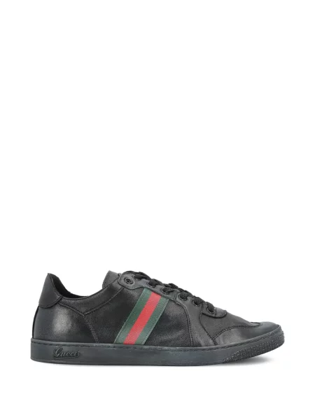 Sneakerși Gucci cu șireturi din dantelă negru