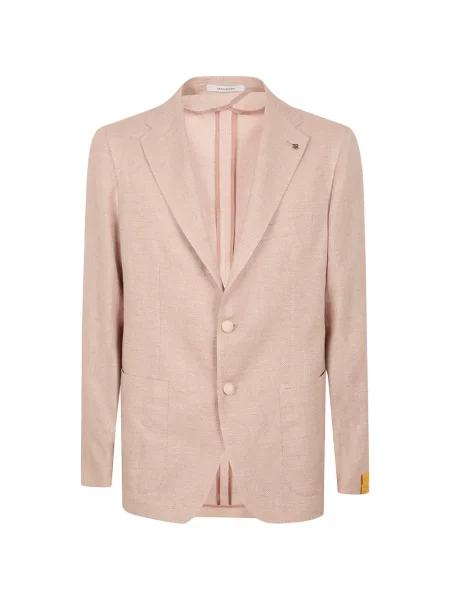 Sacou Tagliatore cu model herringbone roz