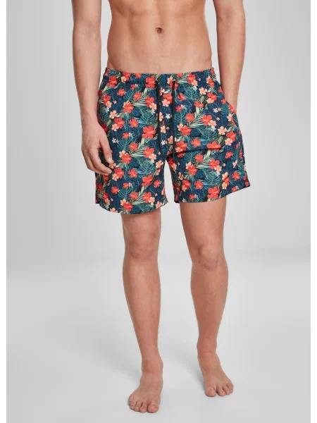 Kratke hlače Urban Classics s printom s tropskim uzorkom plava