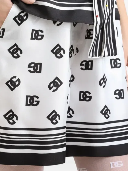 Pantaloni scurți Dolce & Gabbana de mătase alb