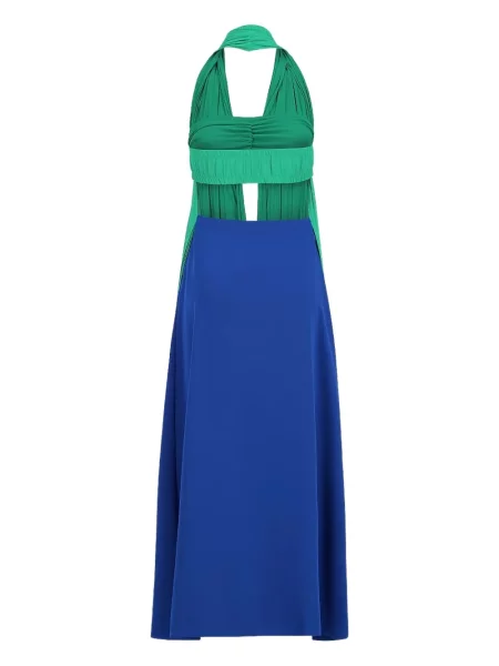 Rochie midi Zeus+dione până la genunchi cu gât halter de costum verde