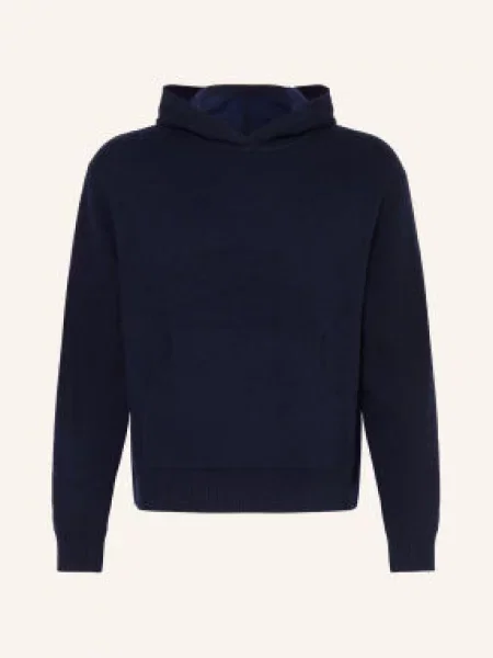 Acne Studios Bluza Z Kapturem Z Dzianiny Z Dodatkiem Kaszmiru blau granatowa