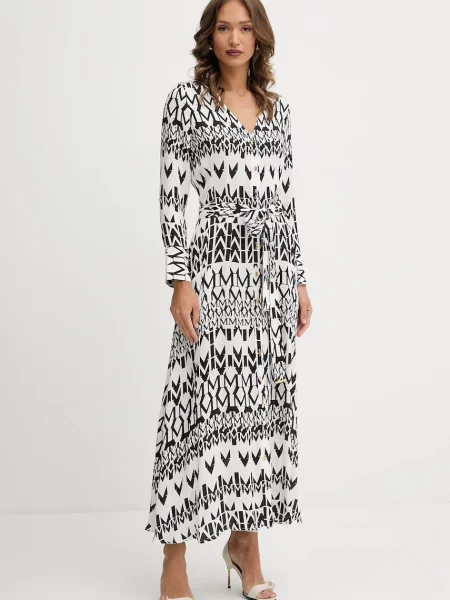 Haljina Marciano Guess BRITNEY maxi širi se prema dolje bijela