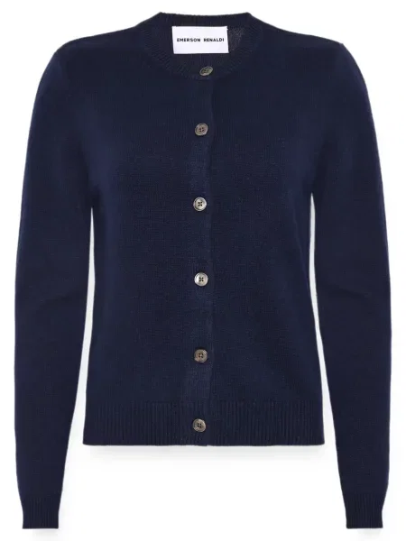 Cardigan Emerson Renaldi cu decolteu rotund albastru
