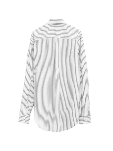 Cămașă Balenciaga cu broderie cu dungi alb