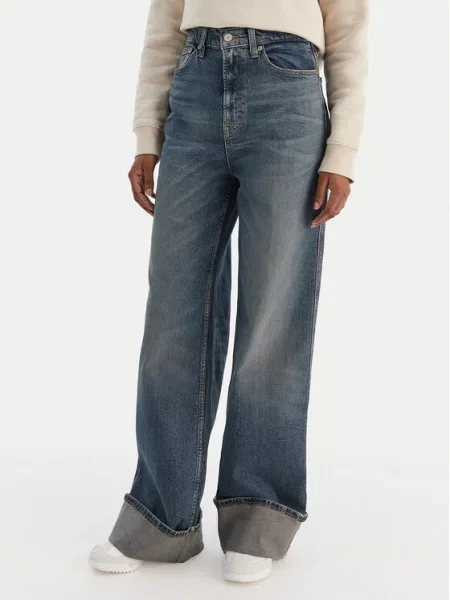 Tommy Jeans Blugi Claire Bleumarin Wide Leg
