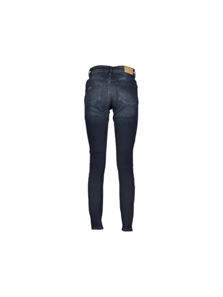 Skinny jeansy skinny Desigual z nadrukiem niebieskie