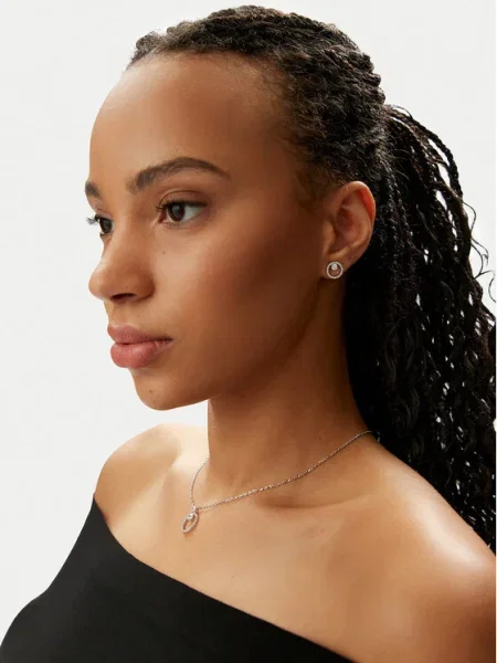 Palton Swarovski transparente argintiu