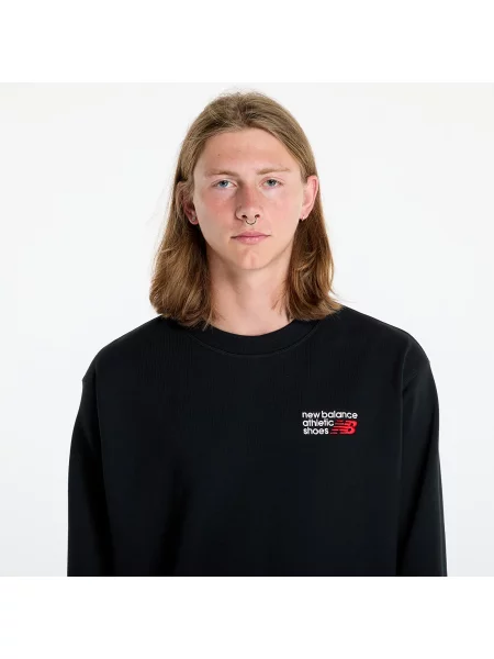 Φούτερ New Balance Athletics Premium Logo Crew Black XL μαύρο