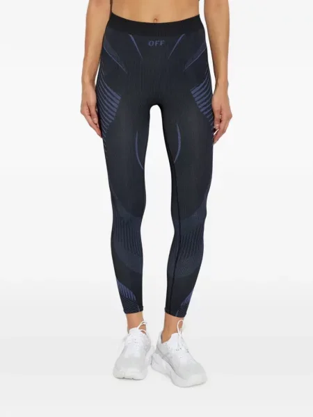 Leggings Off-white cu autograf alb
