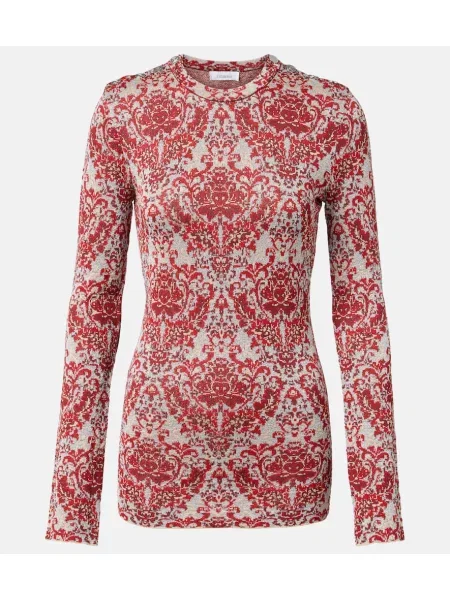 Top Rabanne z wzorem paisley czerwony