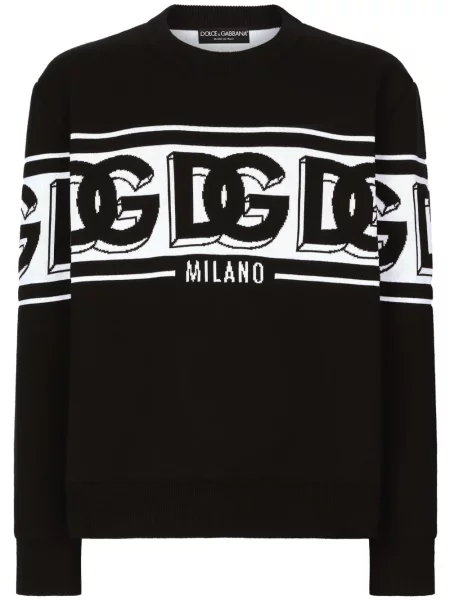 Pulover Dolce & Gabbana cu decolteu rotund negru