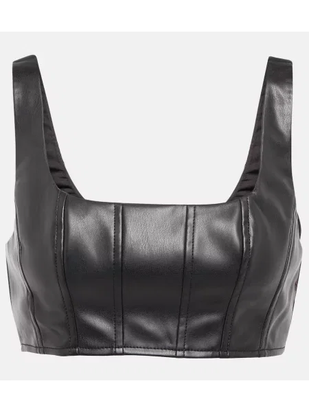 Cropp top Staud din piele negru