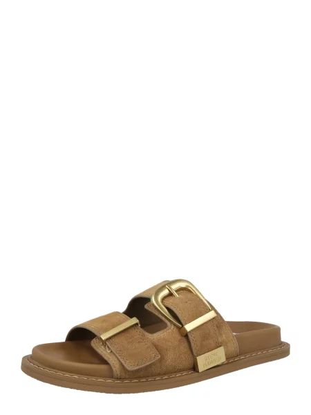 Steve Madden papuci pentru femei din piele întoarsă Arch maro