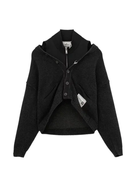 Cardigan Maison Mihara Yasuhiro cu petice gri